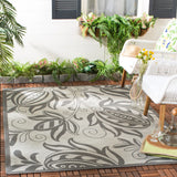 Safavieh Courtyard 4'-0" x 5'-7" Rug in Light Grey / Anthracite