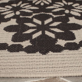 Safavieh Courtyard 6'-7" x 6'-7" Rug in Beige / Black