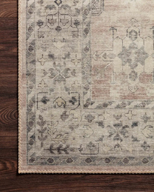 Loloi Hathaway Hth-03 Java/Multi Rugs - corner on wood