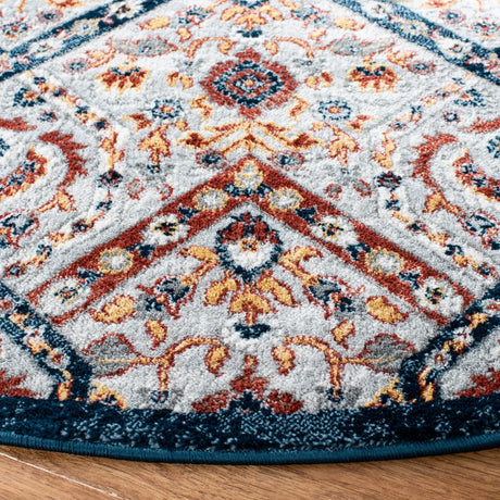 Safavieh Lagoon 6'-7" x 6'-7" Rug in Brown / Navy