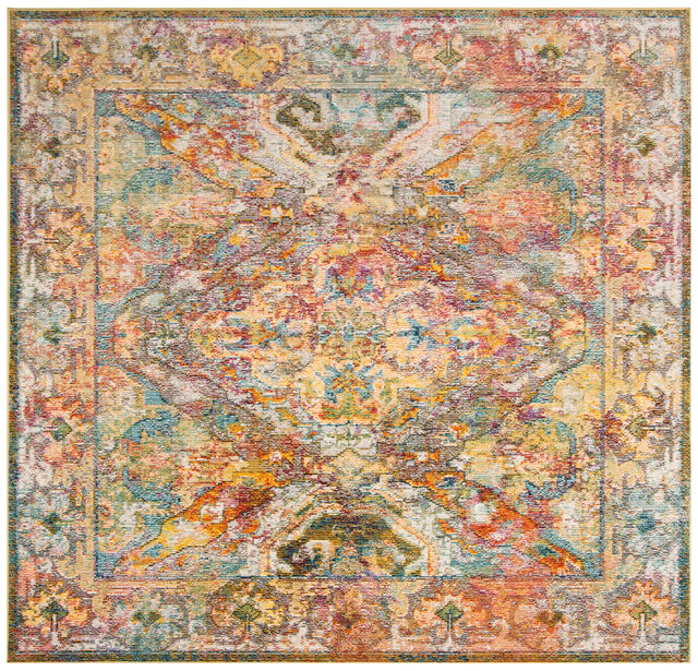 Safavieh Crystal 7'-0" x 7'-0" Rug in Light Blue / Orange