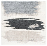 Safavieh Fontana Shag  800 6'-7" x 6'-7" Rug in Grey / Ivory