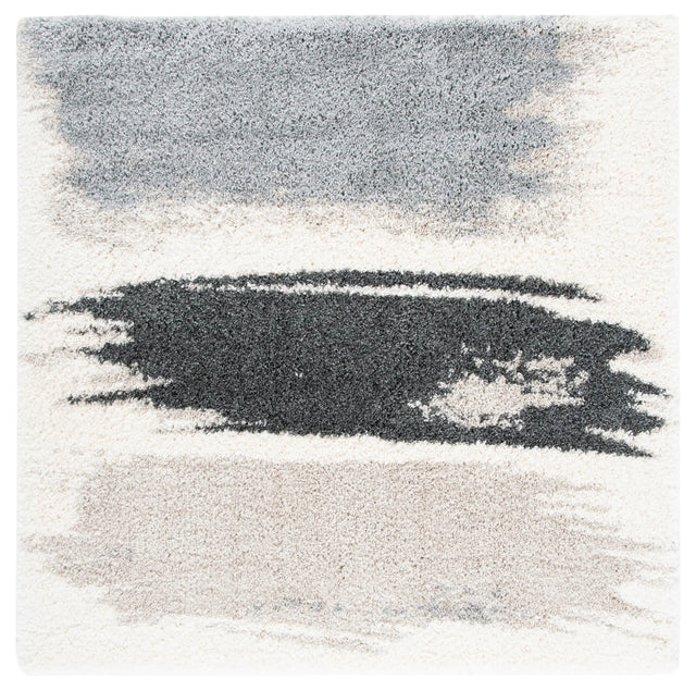 Safavieh Fontana Shag  800 6'-7" x 6'-7" Rug in Grey / Ivory