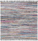 Safavieh Rag Rug 6'-0" x 6'-0" Rug in Black / Pink
