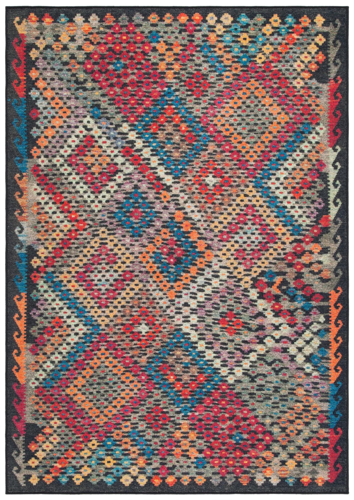 Safavieh Journey 4'-4" x 6'-0" Rug in Charcoal / Red