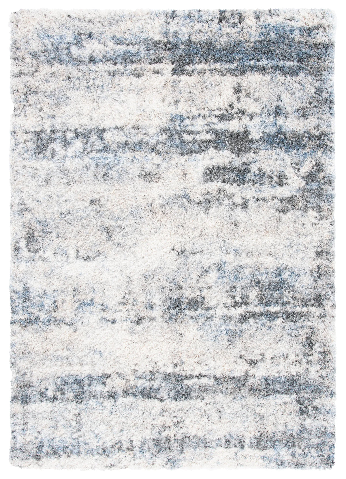 Safavieh Berber Shag 200 4'-0" x 6'-0" Rug in Ivory / Charcoal