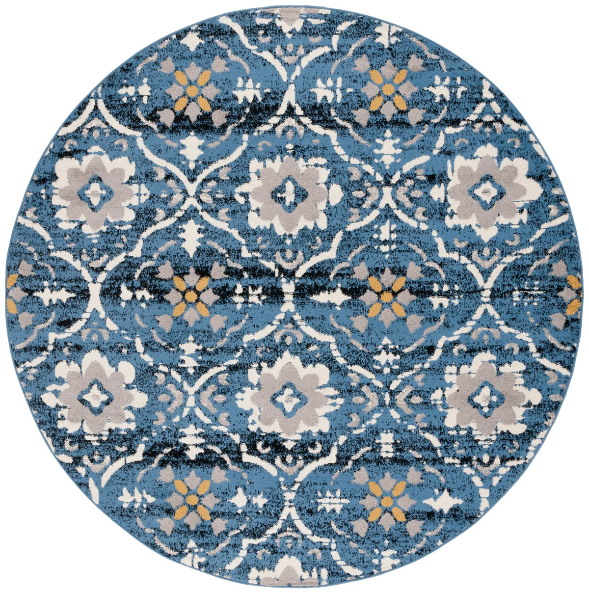 Safavieh Amsterdam 6'-7" x 6'-7" Rug in Blue / Creme