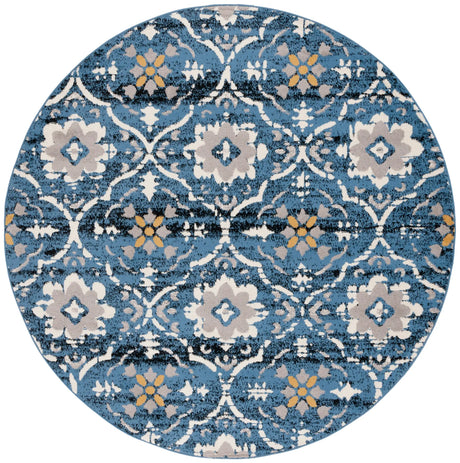Safavieh Amsterdam 6'-7" x 6'-7" Rug in Blue / Creme