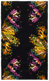 Safavieh Fiesta Shag 3'-0" x 5'-0" Rug in Black / Yellow