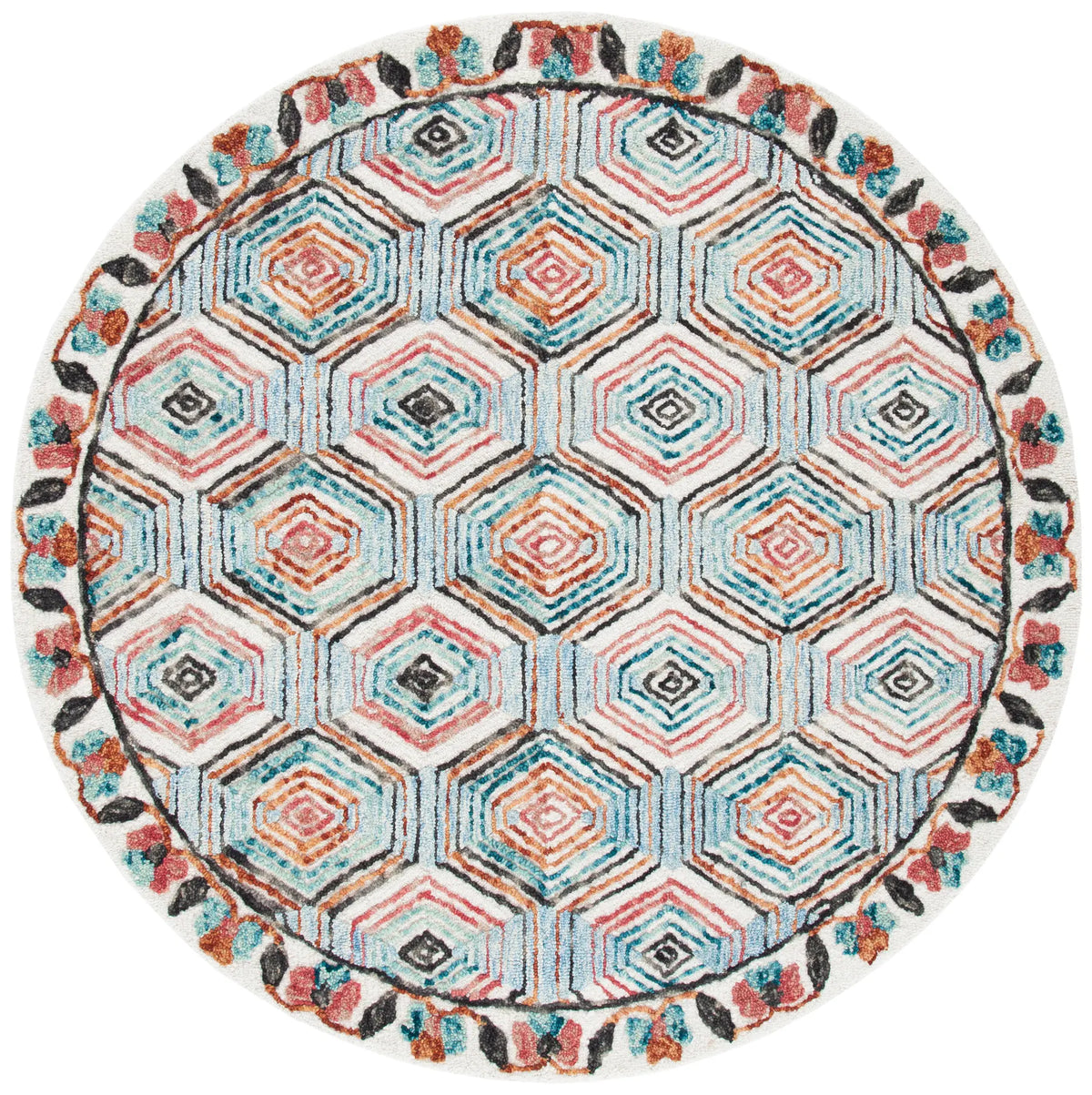 Safavieh Trace 6'-0" x 6'-0" Rug in Ivory / Light Blue