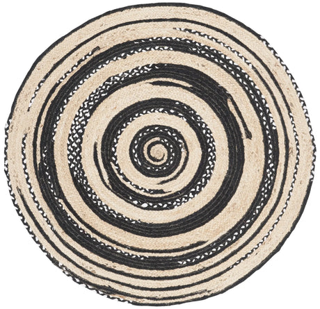Safavieh Cape Cod 4'-0" x 4'-0" Rug in Black / Ivory