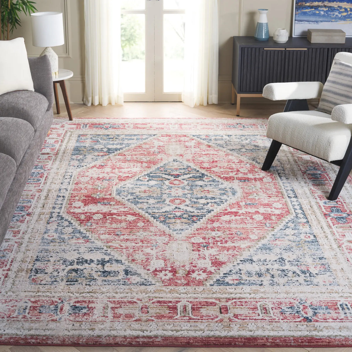 Safavieh Rosewood 8'-0" x 10'-0" Rug in Blue / Red