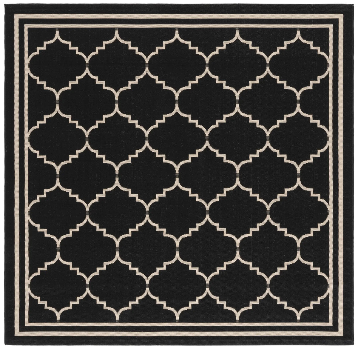 Safavieh Courtyard 6'-7" x 6'-7" Rug in Black / Creme