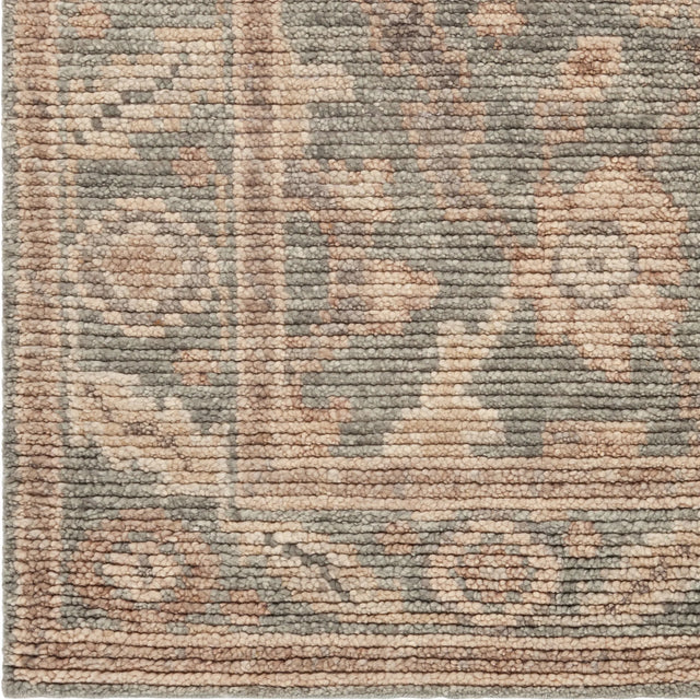 Chandra Yazmin YAZ-58203 Green / Tan / Brown rug, close-up detail
