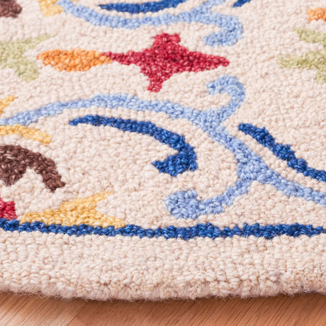 Safavieh Micro-Loop 5'-0" x 5'-0" Rug in Beige / Blue