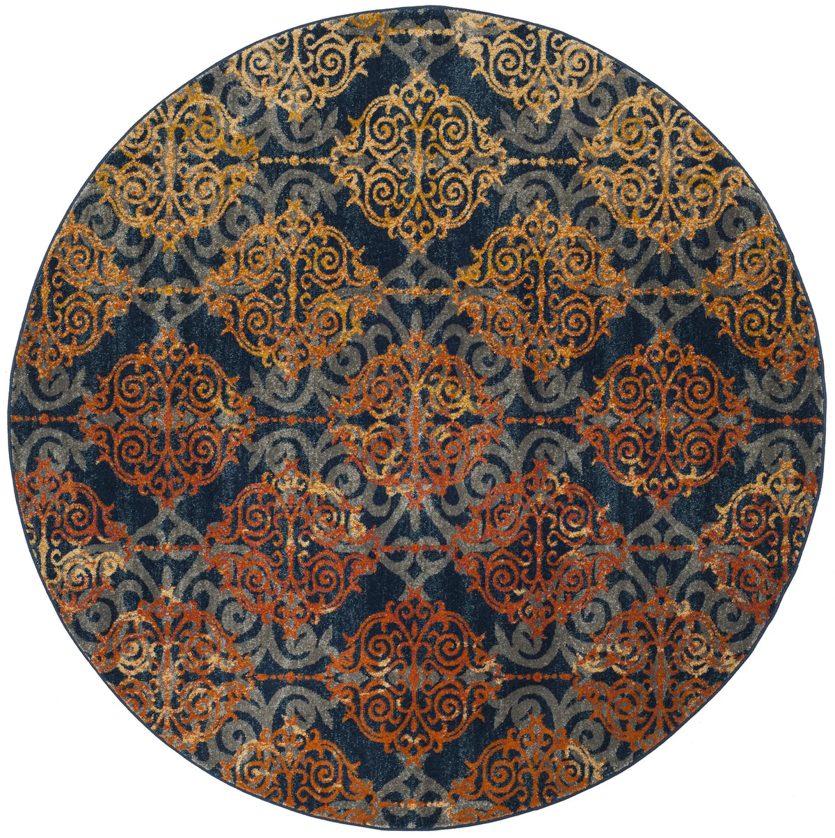 Safavieh Evoke 6'-7" x 6'-7" Rug in Blue / Orange