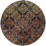 Safavieh Evoke 6'-7" x 6'-7" Rug in Blue / Orange