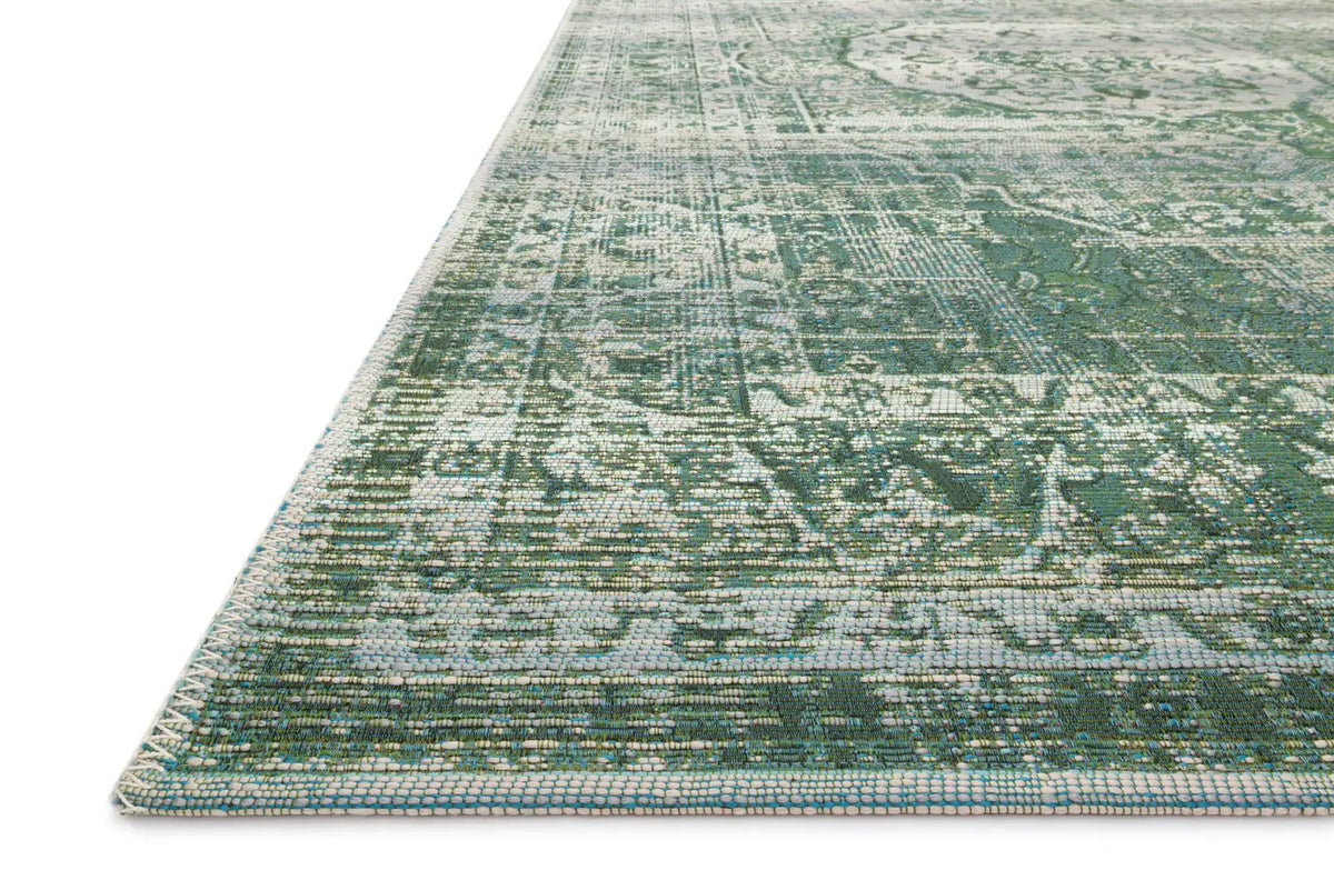 Loloi Mika Mik-06 Green / Mist Rugs - rug corner