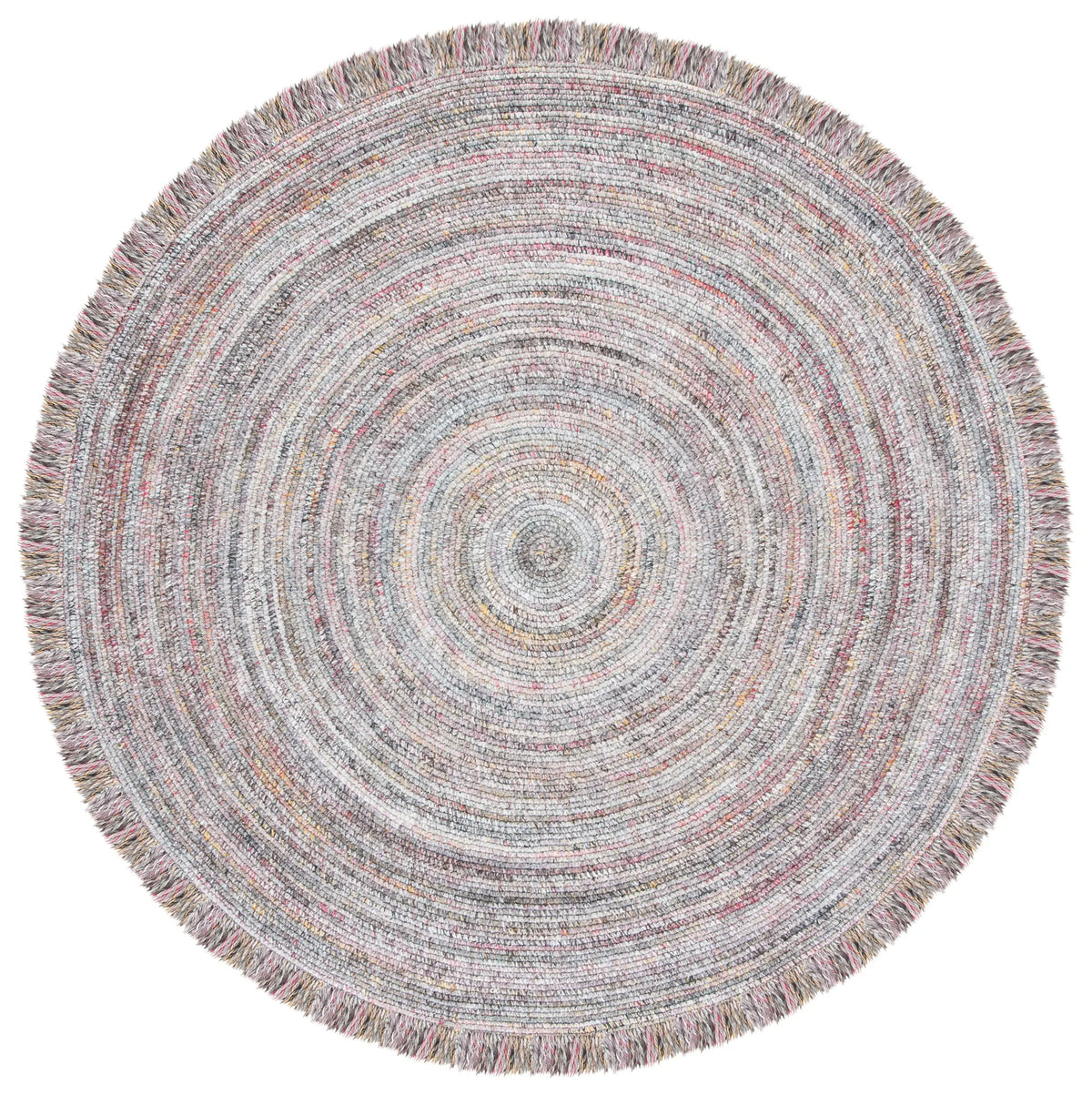 Safavieh Braided 5'-0" x 5'-0" Rug in Grey / Red