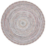 Safavieh Braided 5'-0" x 5'-0" Rug in Grey / Red