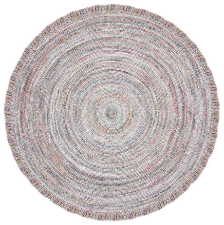 Safavieh Braided 5'-0" x 5'-0" Rug in Grey / Red