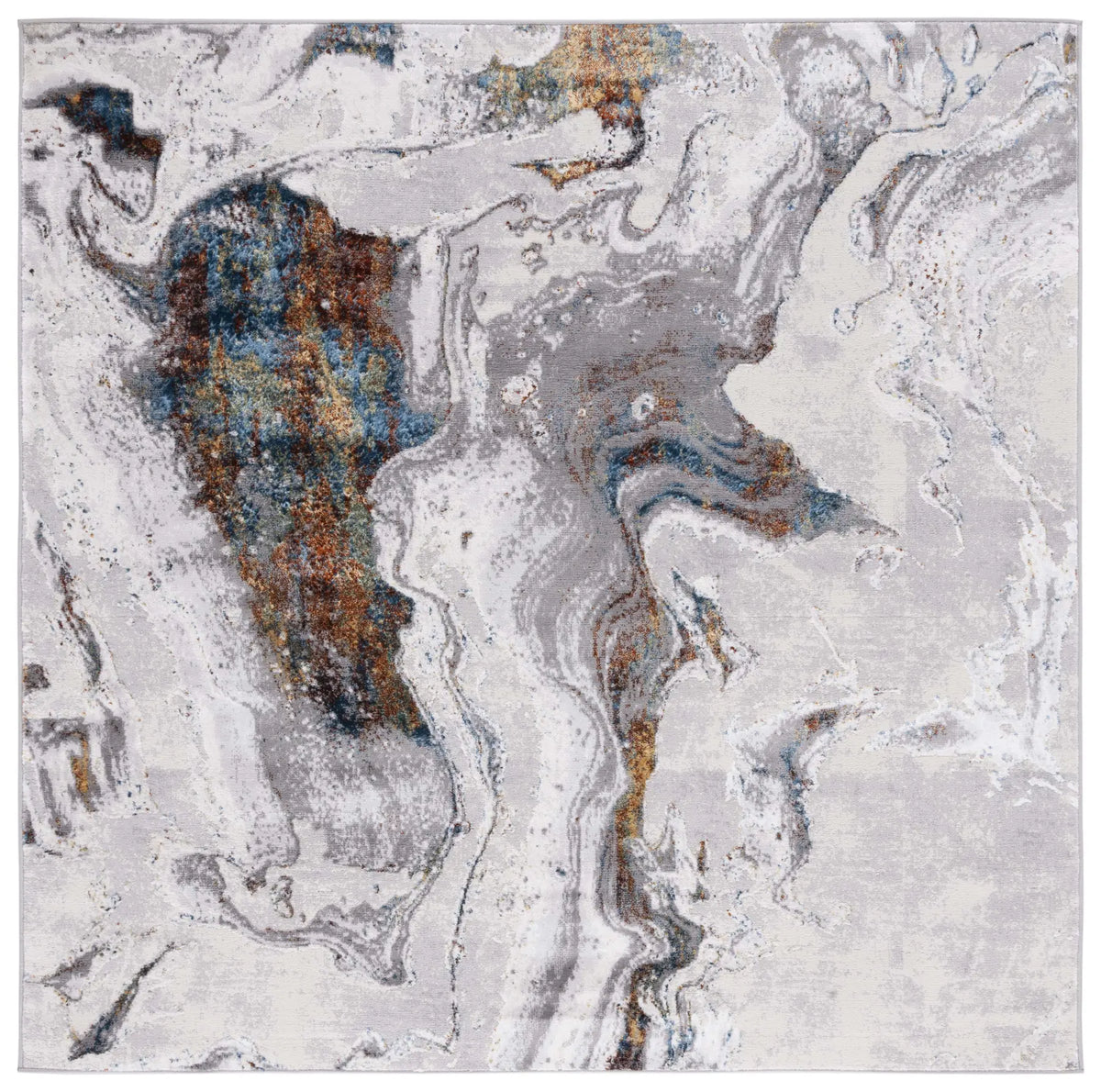 Safavieh Amelia 6'-7" x 6'-7" Rug in Grey / Blue Gold