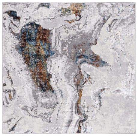 Safavieh Amelia 6'-7" x 6'-7" Rug in Grey / Blue Gold