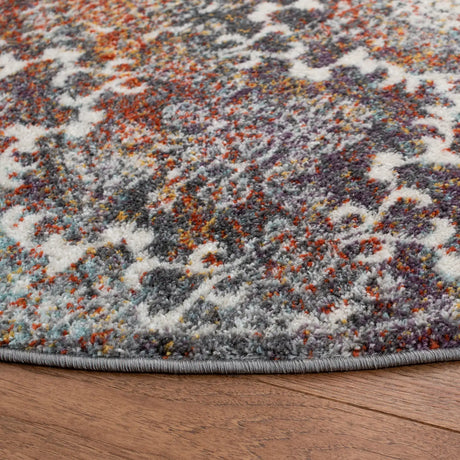 Safavieh Madison 900 6'-7" x 6'-7" Rug in Light Grey / Rust