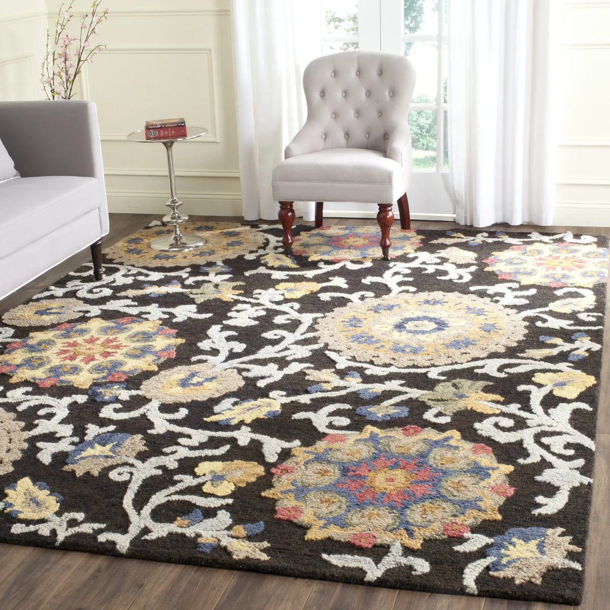 Safavieh Blossom 10'-0" x 14'-0" Rug in Charcoal / Multi