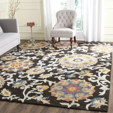 Safavieh Blossom 10'-0" x 14'-0" Rug in Charcoal / Multi