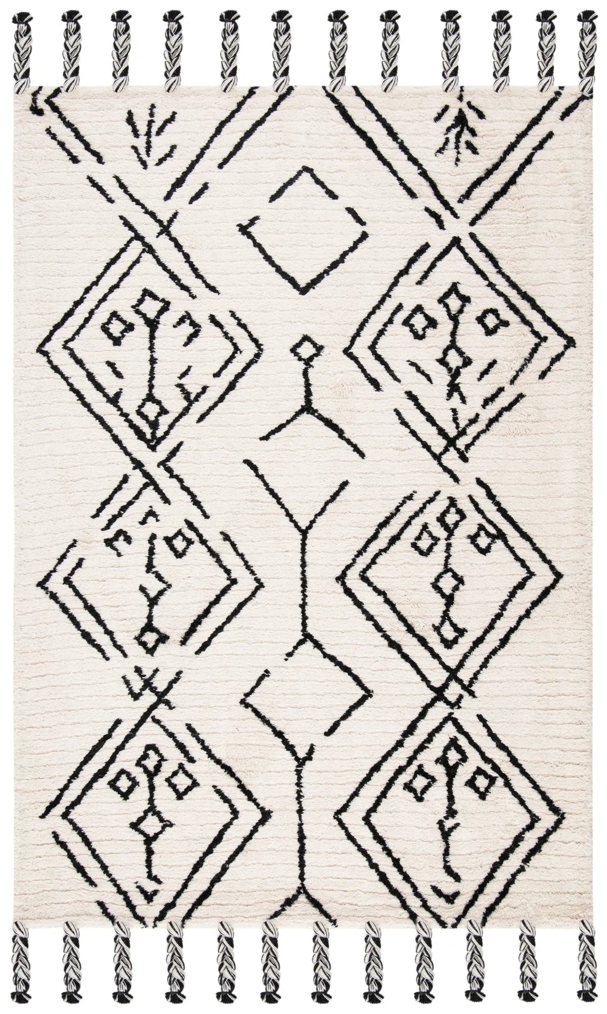 Safavieh Casablanca 4'-0" x 6'-0" Rug in Ivory / Black
