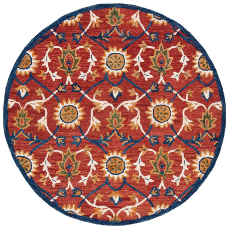 Safavieh Blossom 6'-0" x 6'-0" Rug in Rust / Blue