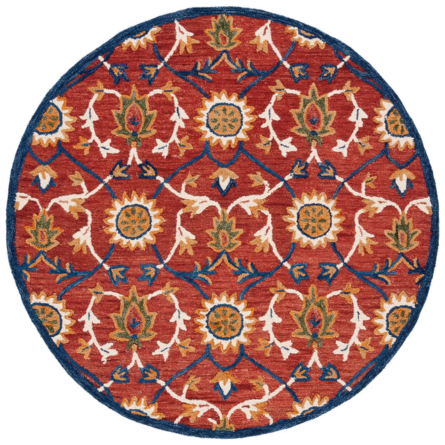 Safavieh Blossom 6'-0" x 6'-0" Rug in Rust / Blue