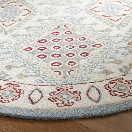 Safavieh Micro-Loop 5'-0" x 5'-0" Rug in Ivory / Red