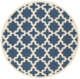 Safavieh Courtyard 5'-3" x 5'-3" Rug in Navy / Beige