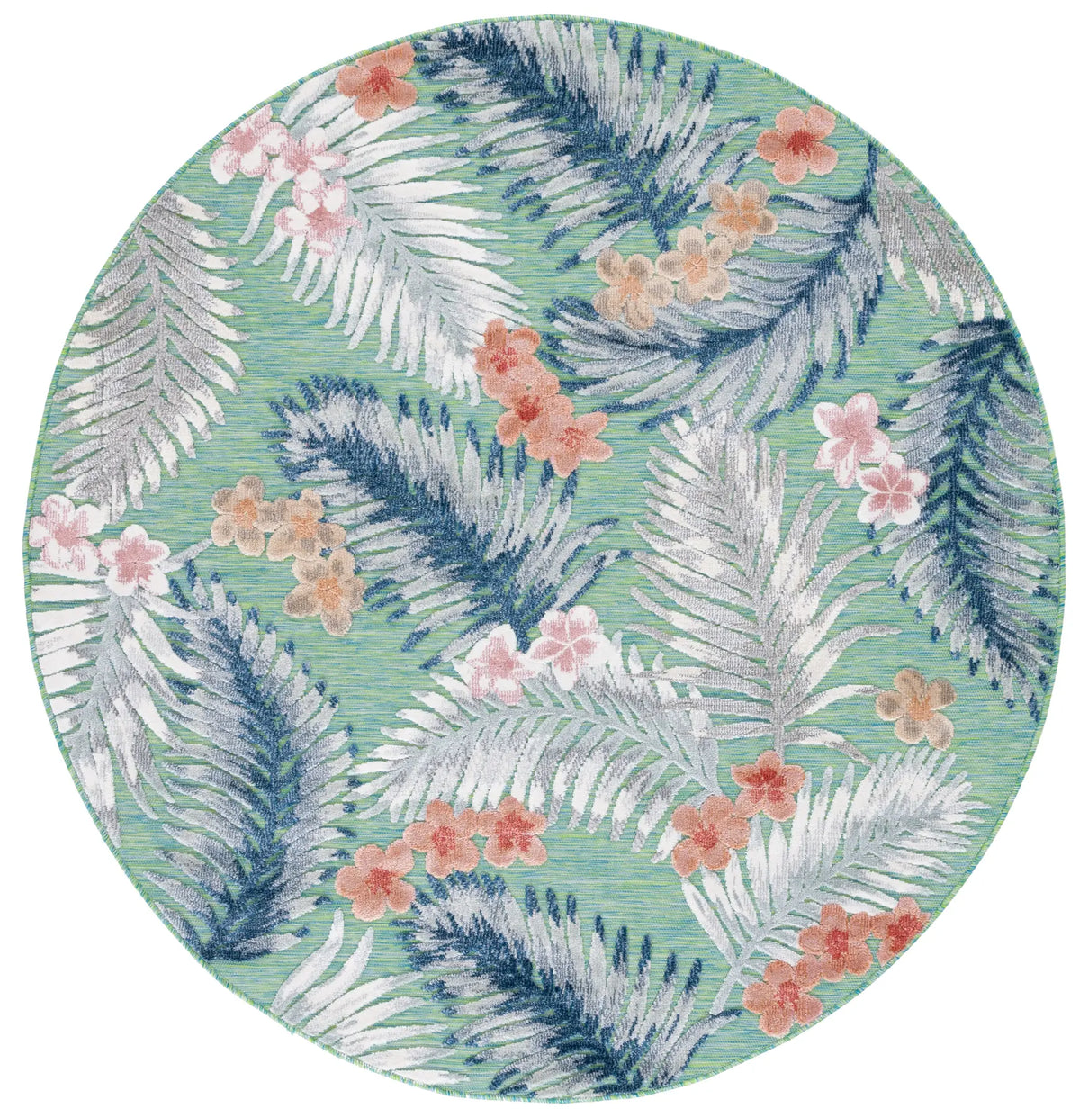 Safavieh Cabana 6'-5" x 6'-5" Rug in Green / Navy
