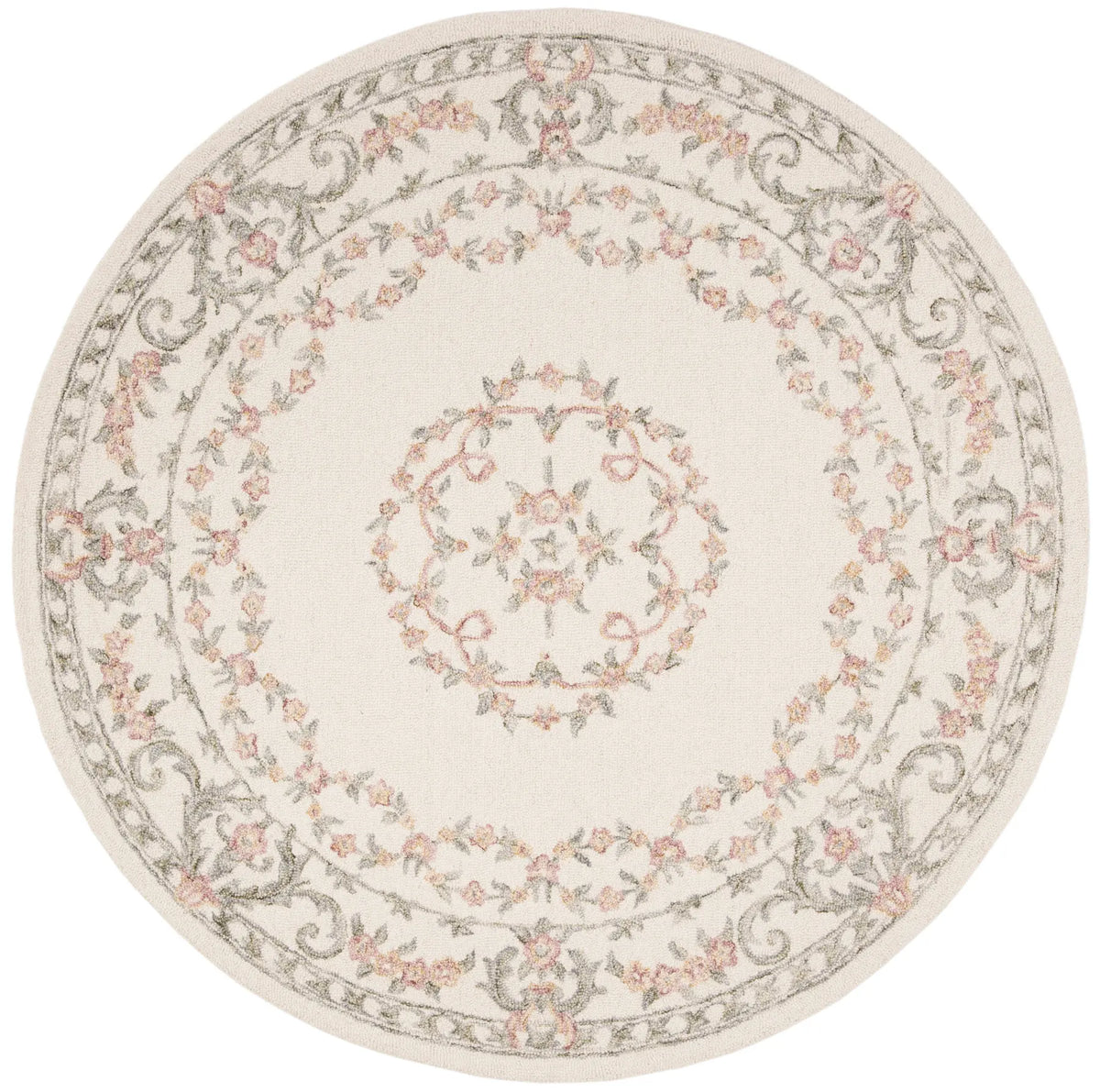 Safavieh Aubusson 6'-0" x 6'-0" Rug in Ivory / Pink