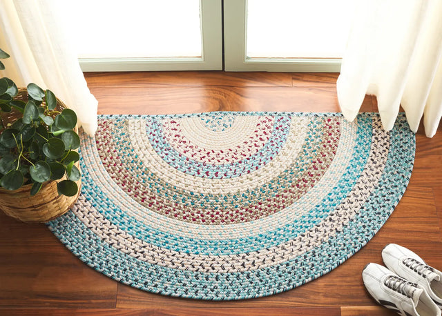 Safavieh Braided 2'-0" x 4'-0" Rug in Beige / Light Blue