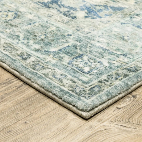 Oriental Weavers Savoy 28102 Grey/ Blue Rug - corner detail