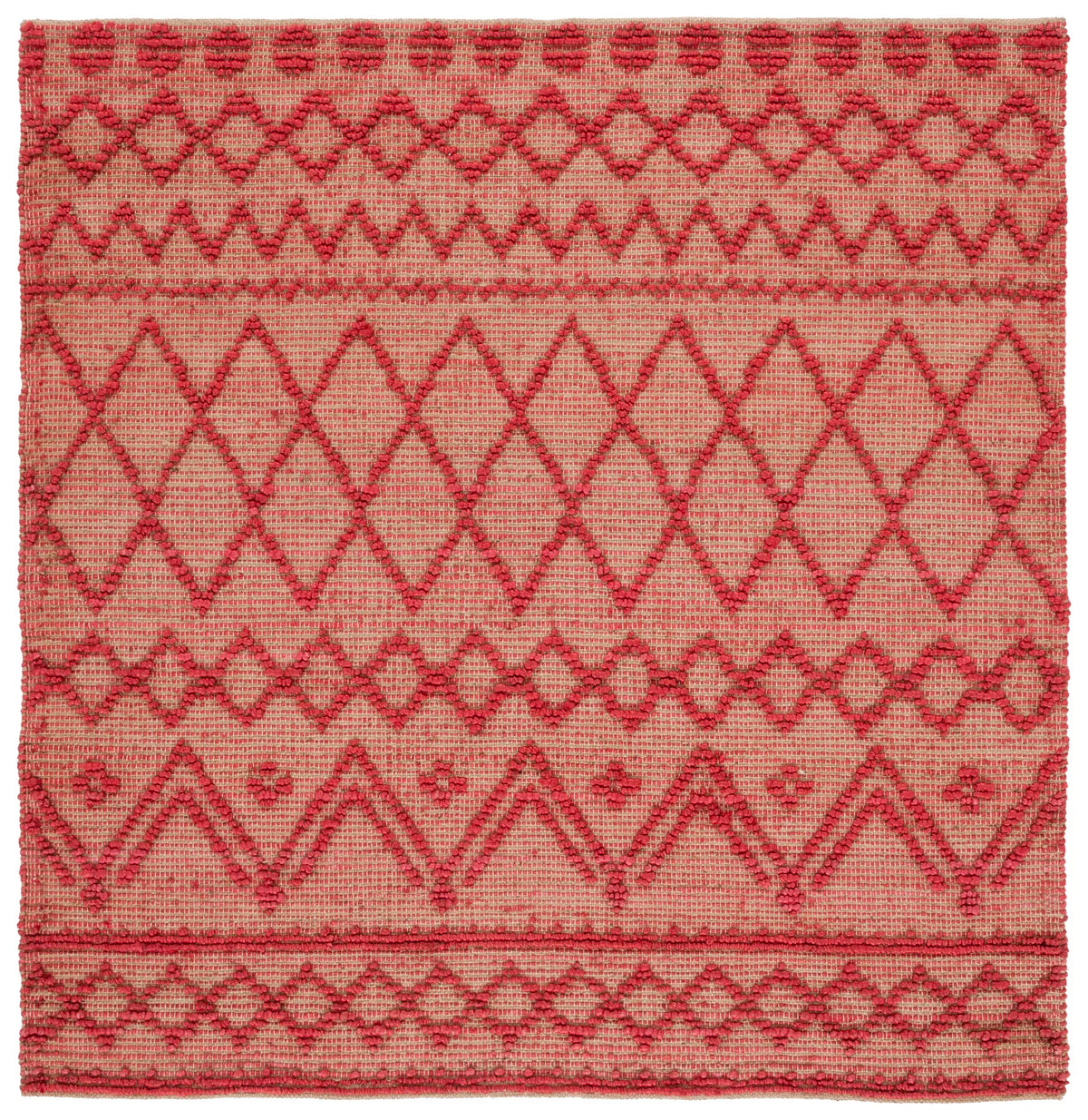 Safavieh Natural Fiber 6'-0" x 6'-0" Rug in Red / Natural