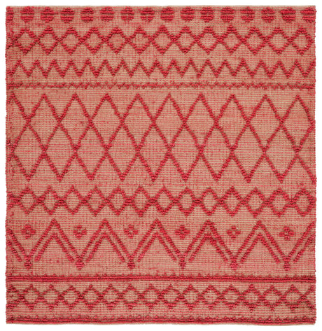 Safavieh Natural Fiber 6'-0" x 6'-0" Rug in Red / Natural
