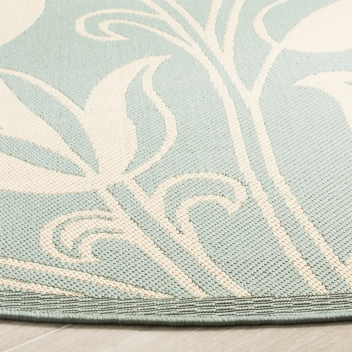 Safavieh Courtyard 6'-7" x 6'-7" Rug in Aqua / Cream