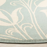 Safavieh Courtyard 6'-7" x 6'-7" Rug in Aqua / Cream