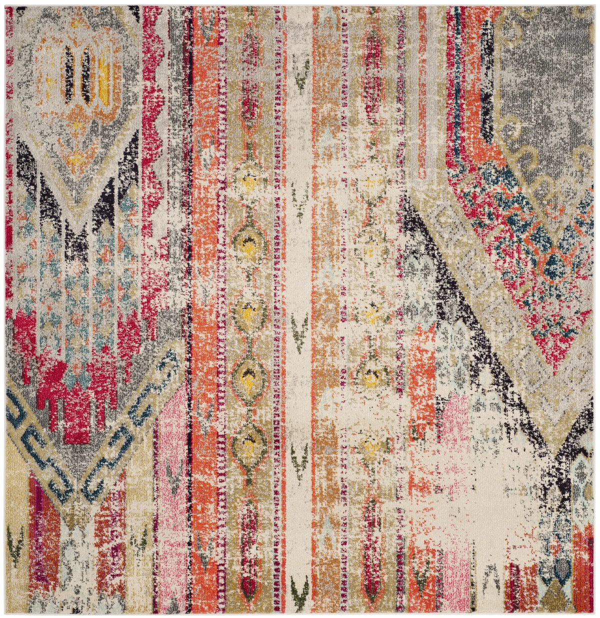 Safavieh Monaco 6'-7" x 6'-7" Rug in Light Grey / Multi