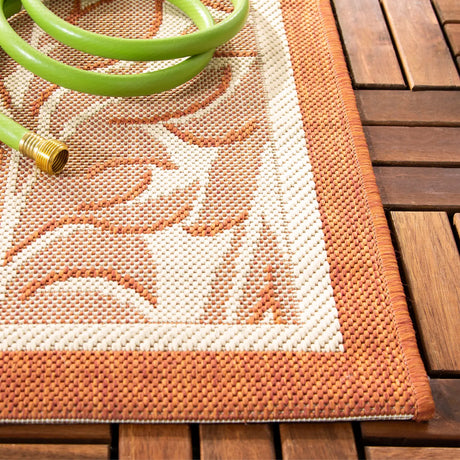 Safavieh Courtyard 4'-0" x 5'-7" Rug in Natural / Terra