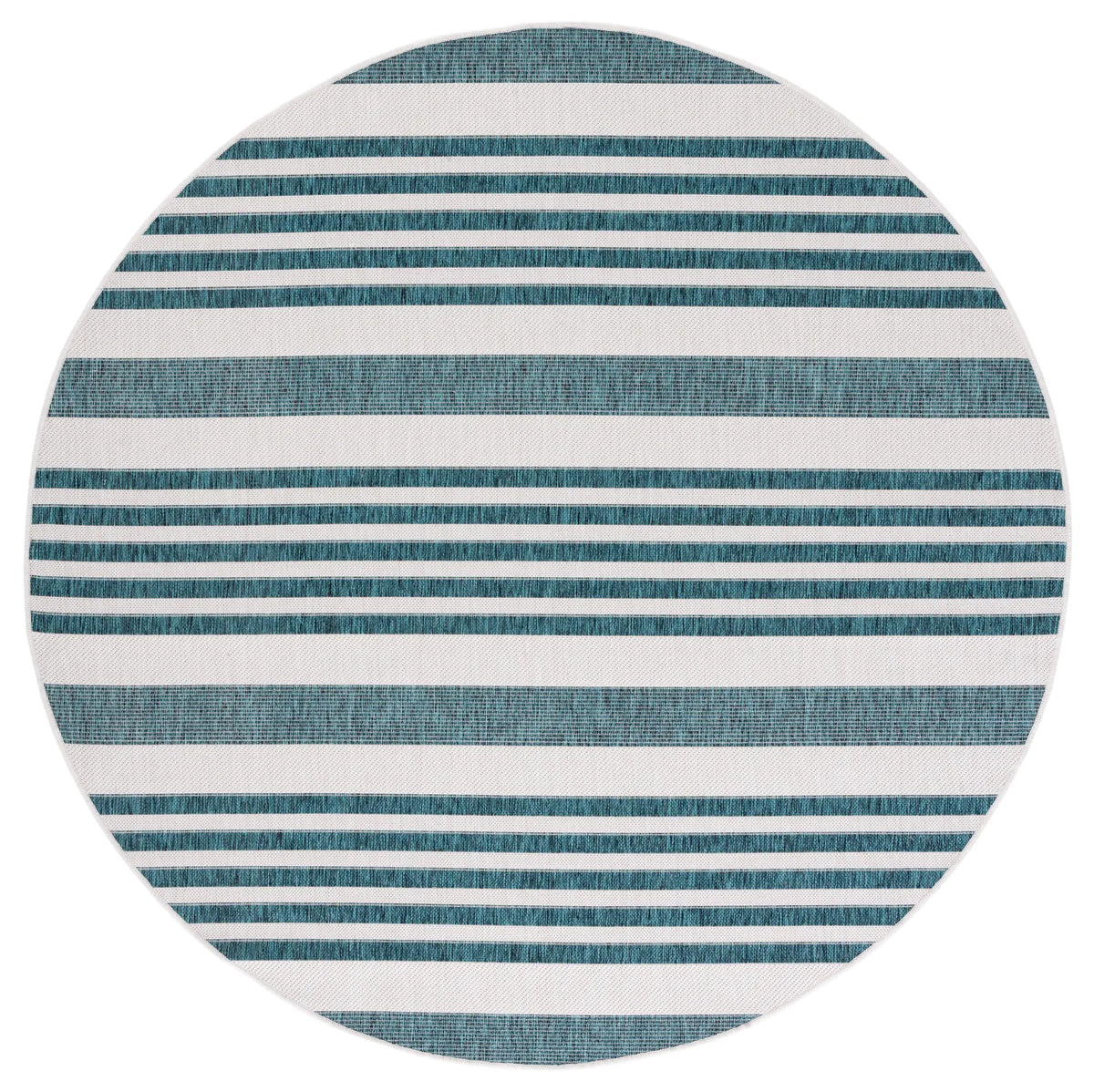 Safavieh Courtyard 6'-7" x 6'-7" Rug in Ivory / Teal