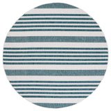 Safavieh Courtyard 6'-7" x 6'-7" Rug in Ivory / Teal