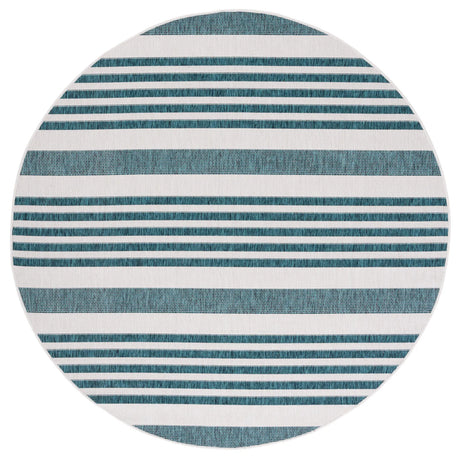 Safavieh Courtyard 6'-7" x 6'-7" Rug in Ivory / Teal