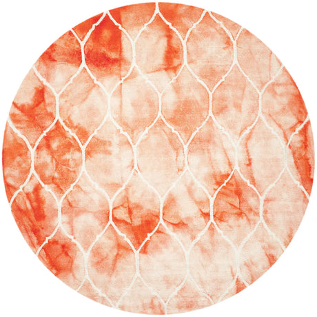 Safavieh Dip Dye 7'-0" x 7'-0" Rug in Orange / Ivory