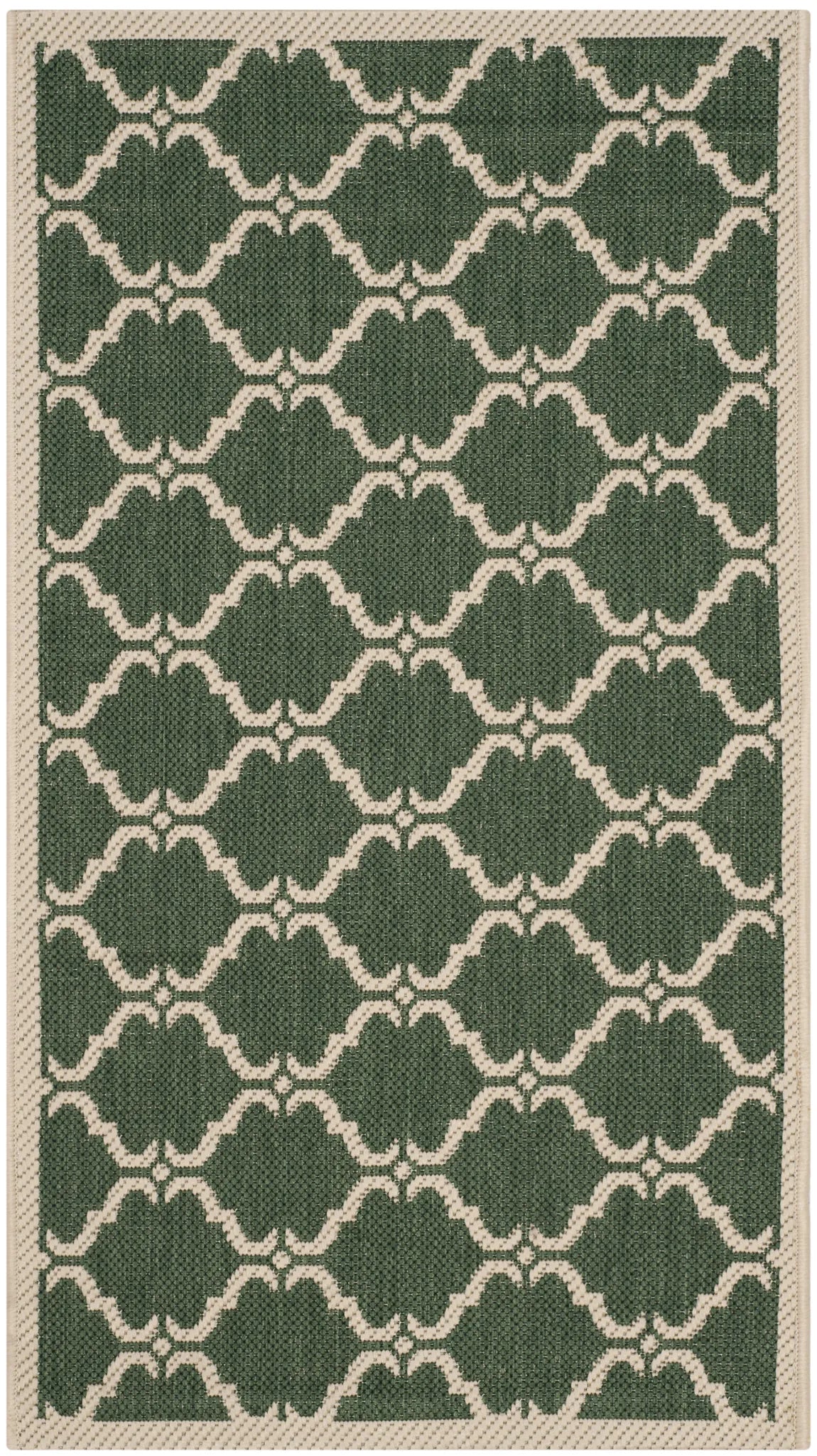 Safavieh Courtyard 2'-0" x 3'-7" Rug in Dark Green / Beige